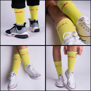 Retro Anzugsocken neon gelb