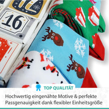 Laden Sie das Bild in den Galerie-Viewer, Adventskalender mit 24 Paar lustige Socken