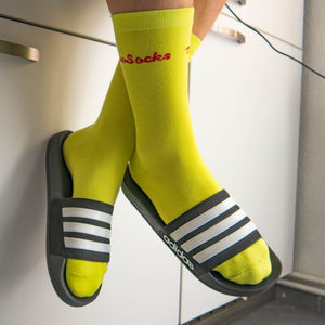 Retro Anzugsocken neon gelb