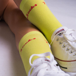 Retro Anzugsocken neon gelb